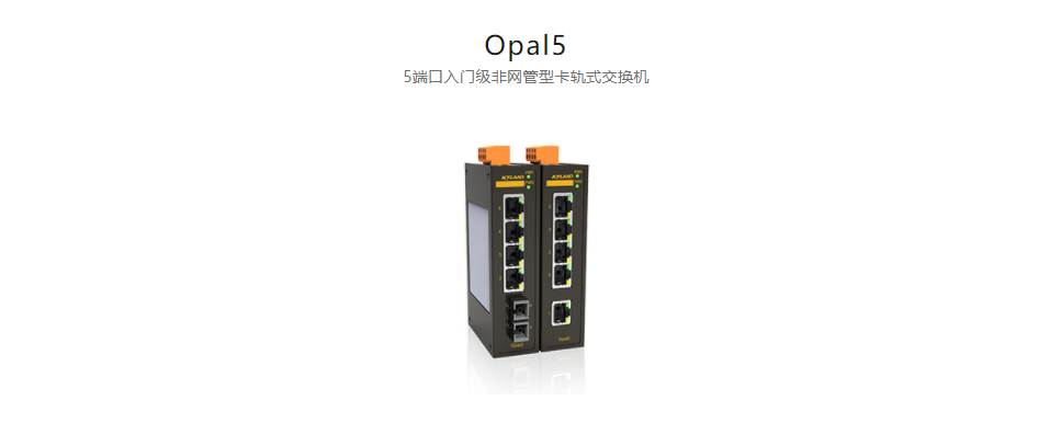 非網管型以太網交換機Opal5 5端口入門級非網管型卡軌式交換機
